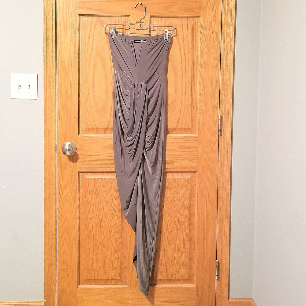 Dory Slinky Wrap Drape Bandeau Maxi Dress